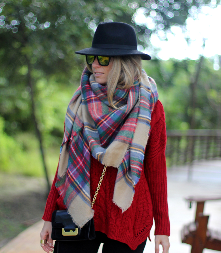 Zara tartan scarf